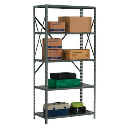 Global Industrial 5 Shelf, 20 Ga Open Steel Shelving Unit, 48inW x 30inD x 73inH, Gray 234108A